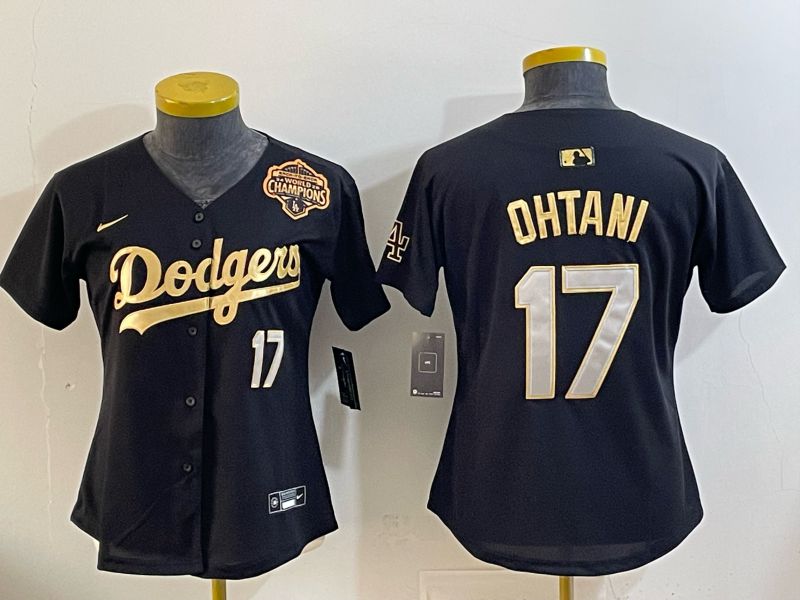 Youth Nike 2026 Los Angeles Dodgers #17 Ohtani Black Gold Game MLB Jersey 065